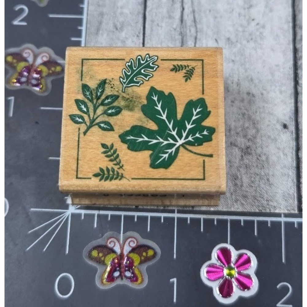 Hero Arts Swirling Leaves Design A2303 Rubber Stamp Wood #Q51